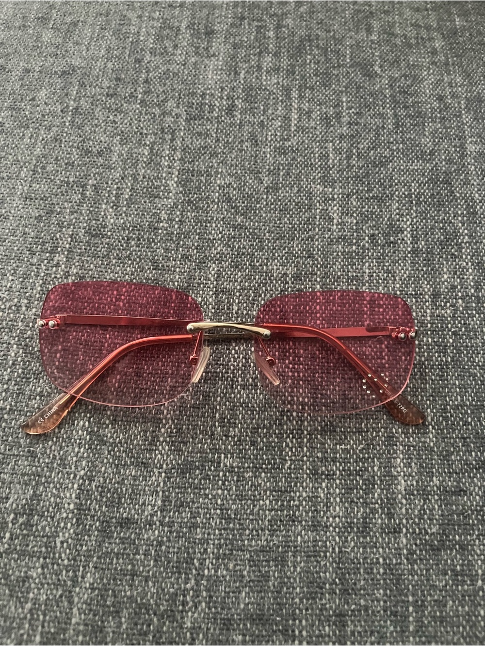 Rimless Pink Gradient Women's Sunglasses